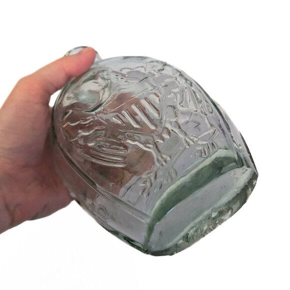 Vintage Thick Green Glass Bottle Embossed Eagle & Cornucopia Collectible - Picture 7 of 9